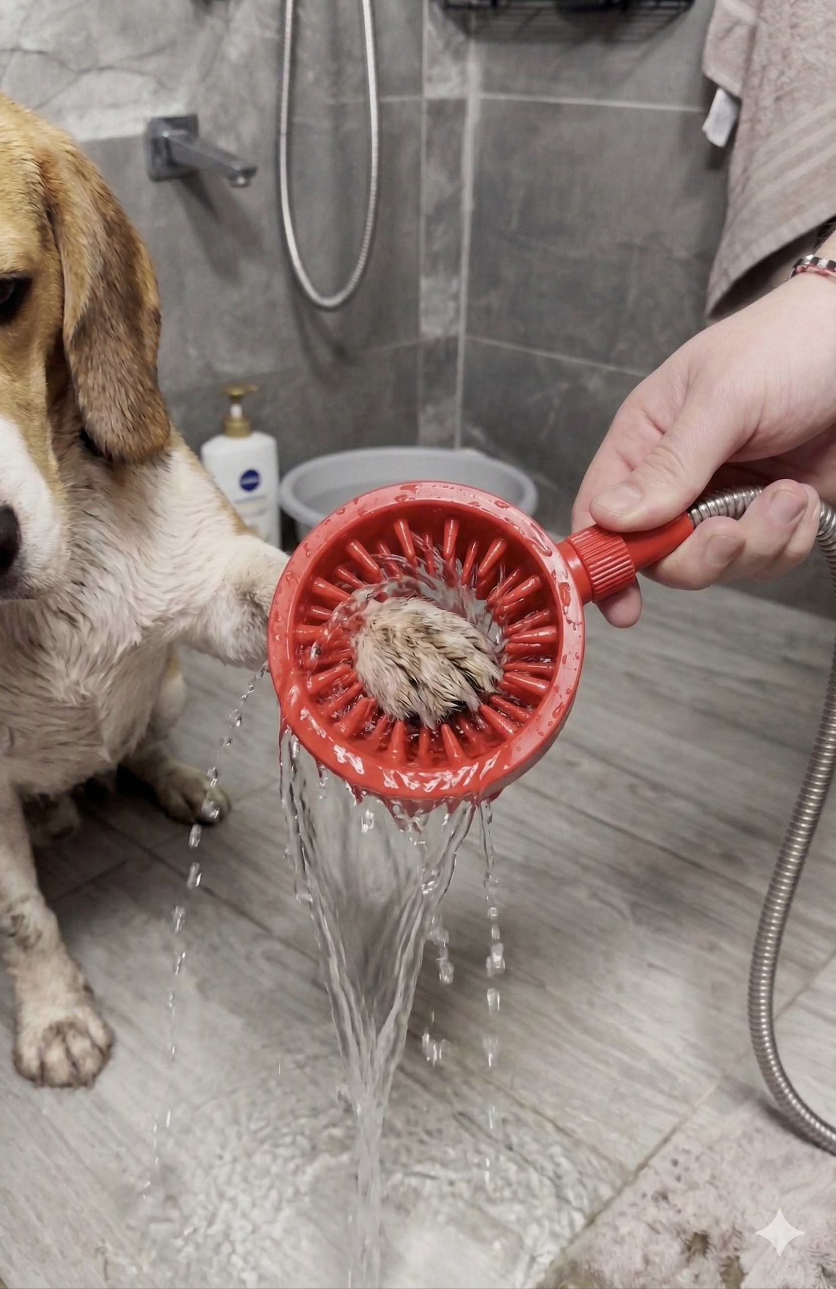 Titreşimli Kedi Köpek Pati Yıkama Aparatı  Pratik Duş Başlığına Takılabilir