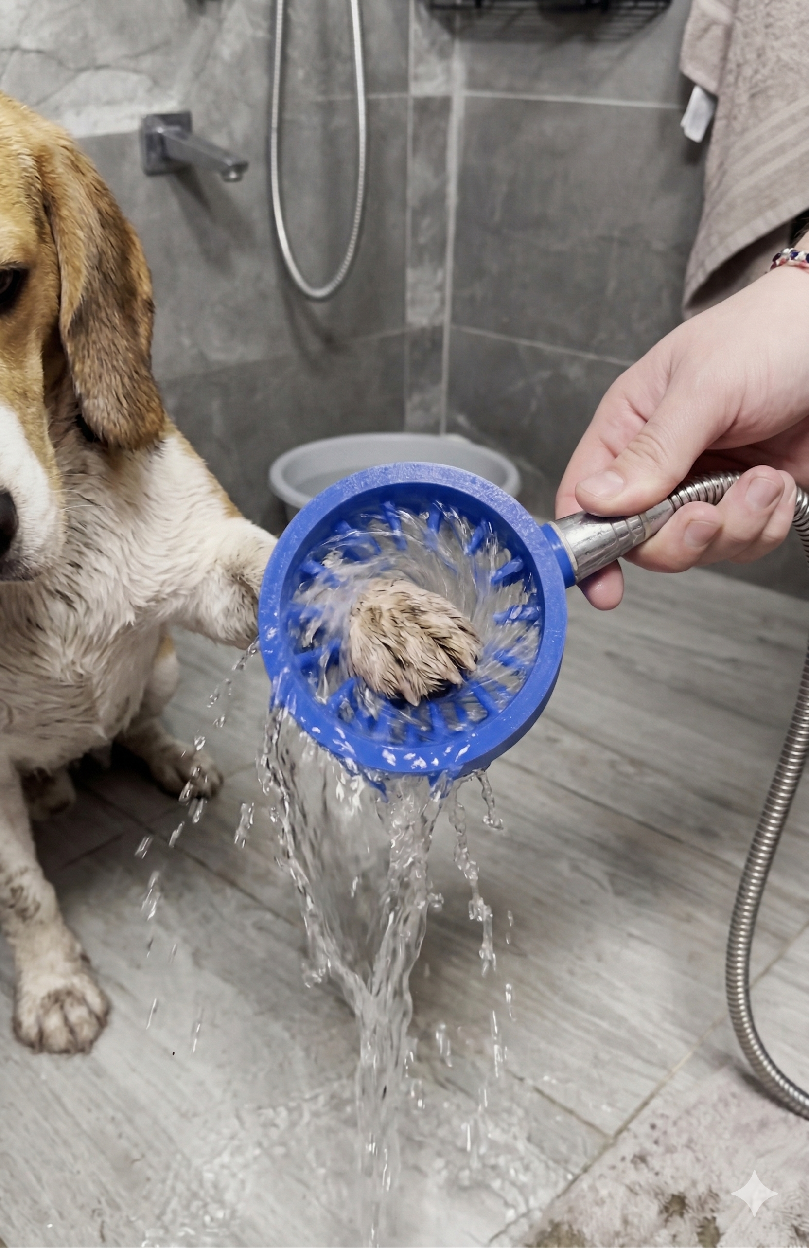Titreşimli Kedi Köpek Pati Yıkama Aparatı  Pratik Duş Başlığına Takılabilir