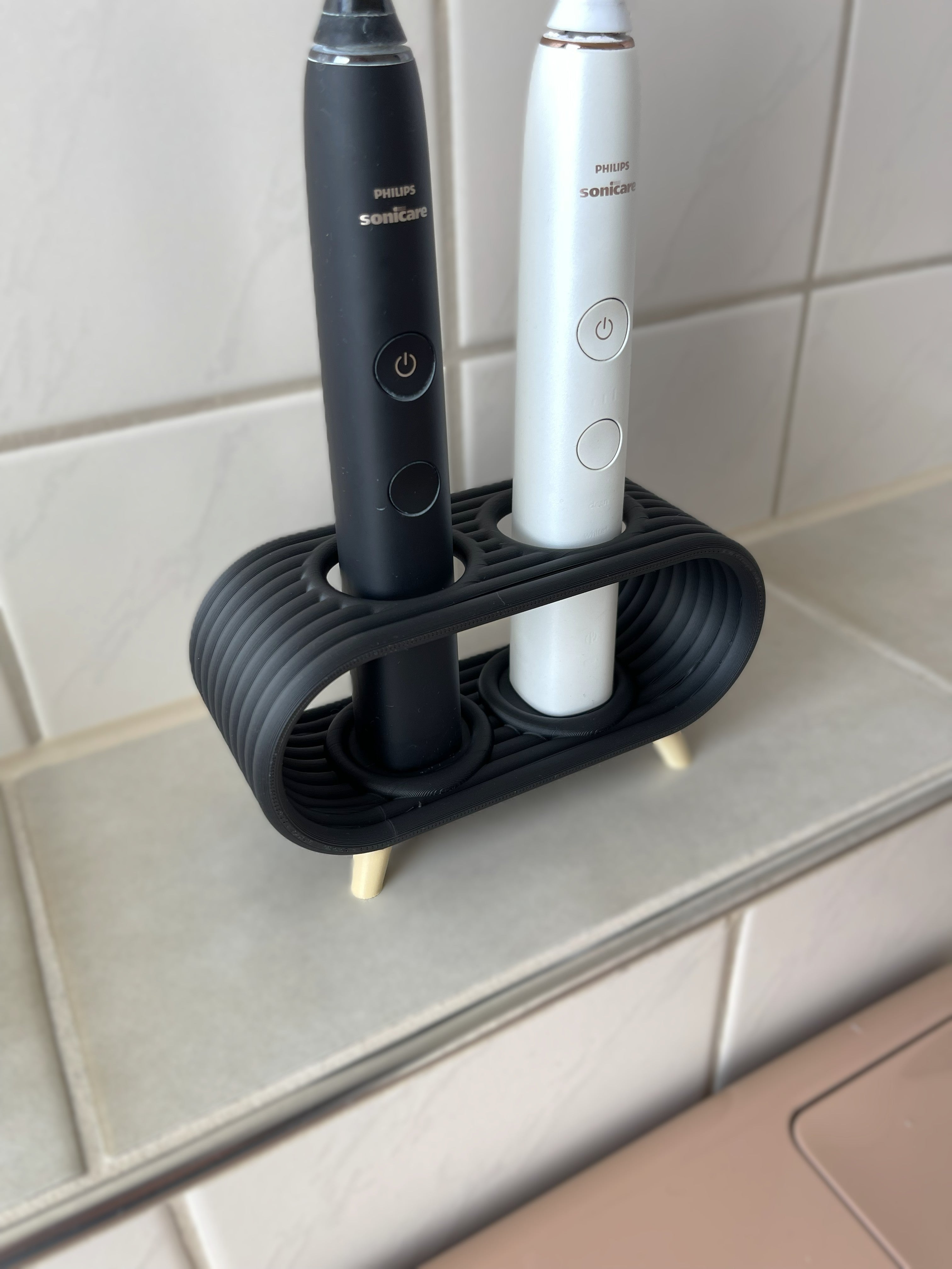 Oral-B ve Philips Uyumlu 2'li Elektrikli Şarjlı Diş Fırçası Standı Tutucu Siyah Banyo Organizeri