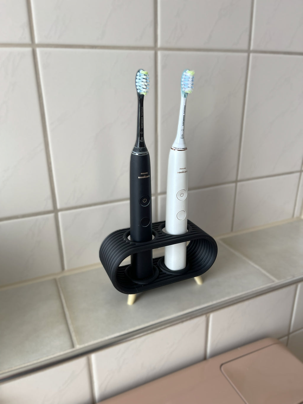 Oral-B ve Philips Uyumlu 2'li Elektrikli Şarjlı Diş Fırçası Standı Tutucu Siyah Banyo Organizeri