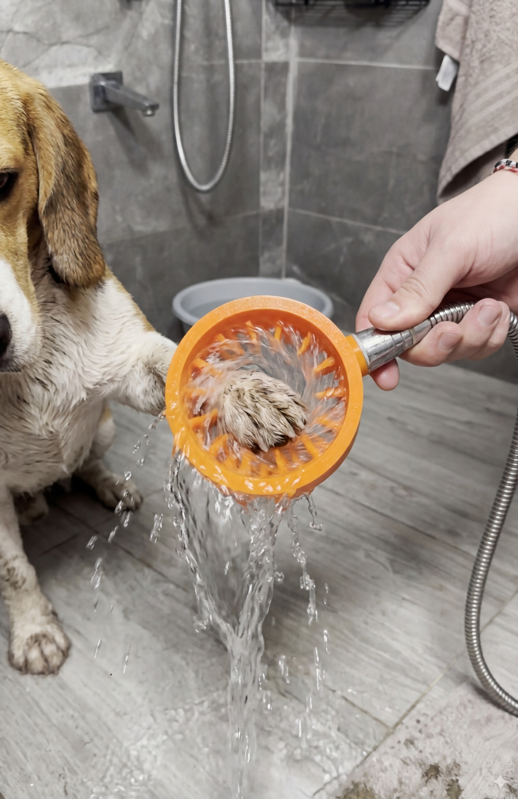 Titreşimli Kedi Köpek Pati Yıkama Aparatı  Pratik Duş Başlığına Takılabilir