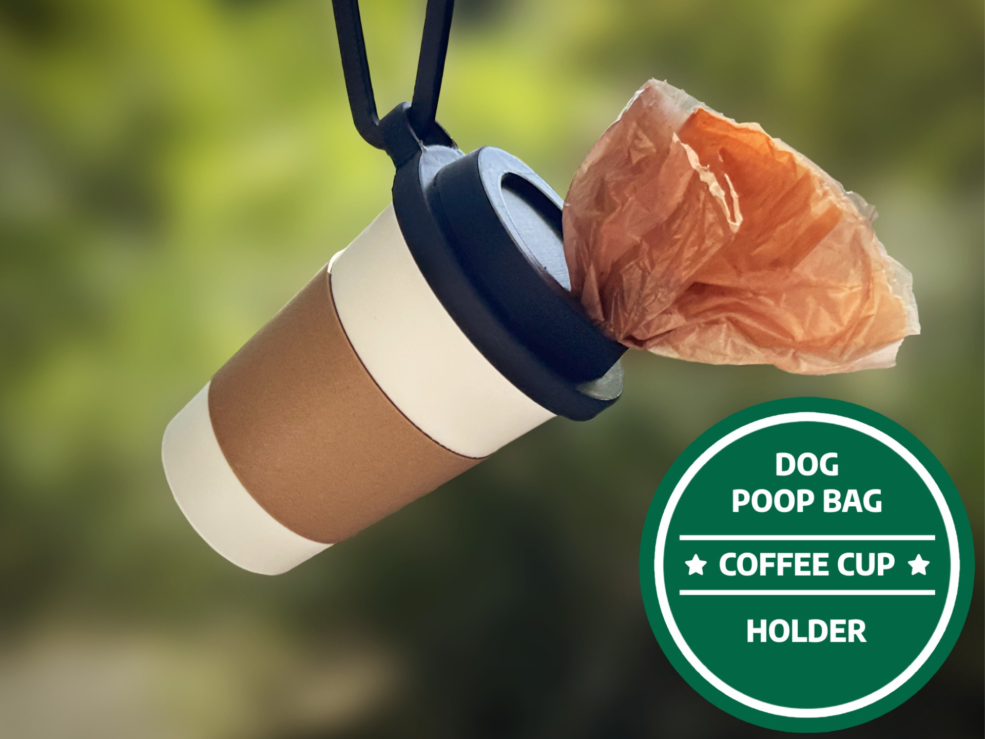 Kahve Bardağı Tasarımlı Köpek Kaka Dışkı Poşeti Tutucu Askı Aparatı ve Taşıma Kabı