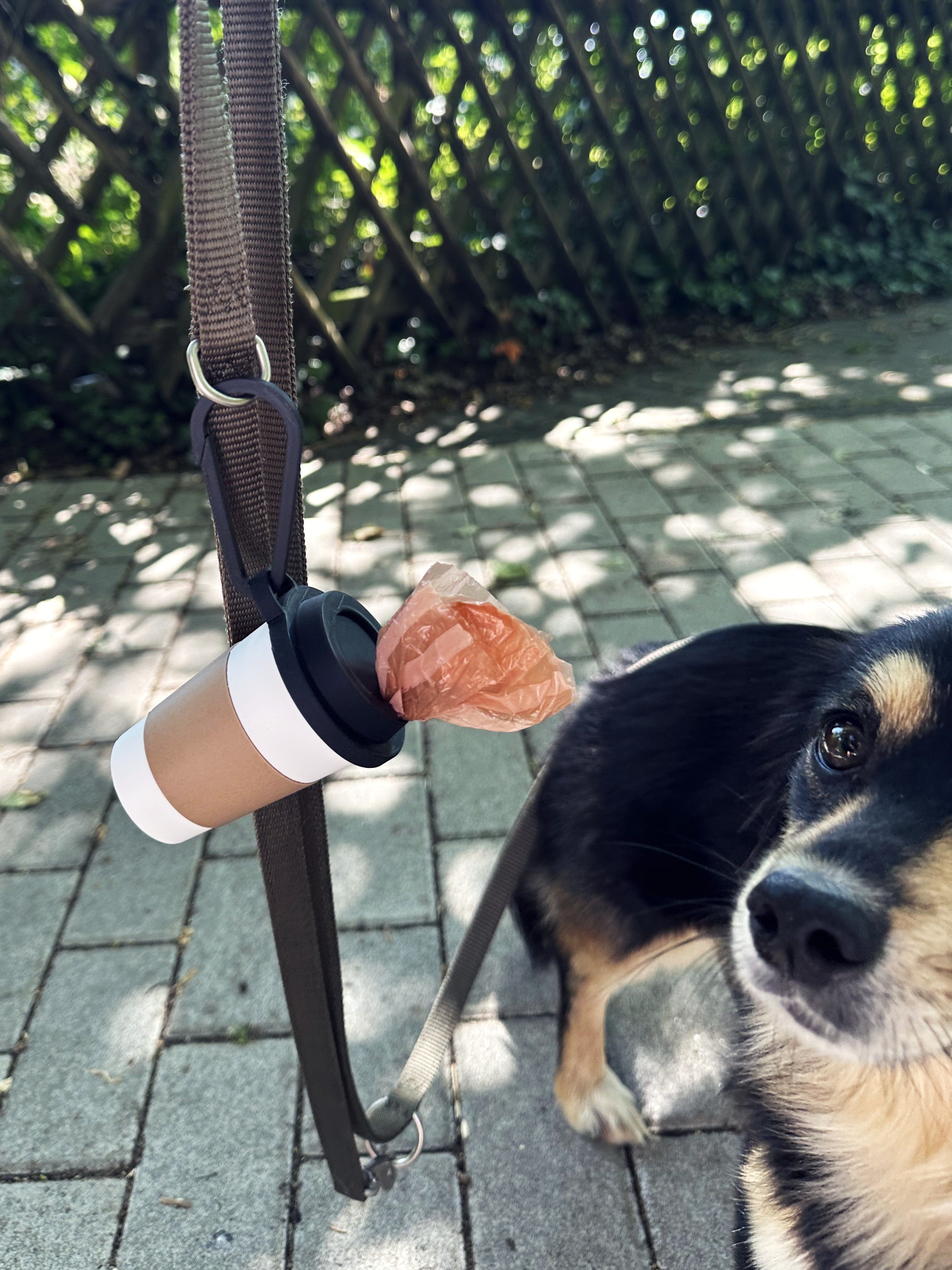 Kahve Bardağı Tasarımlı Köpek Kaka Dışkı Poşeti Tutucu Askı Aparatı ve Taşıma Kabı