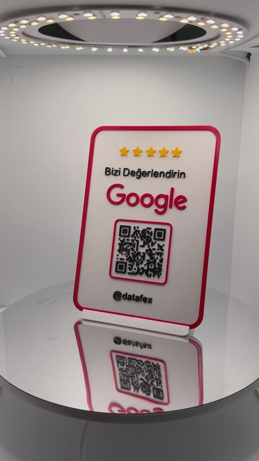 Google Değerlendirme QR Kod Standı – Masaüstü İşletme Değerlendirme ve Yorum Kartı