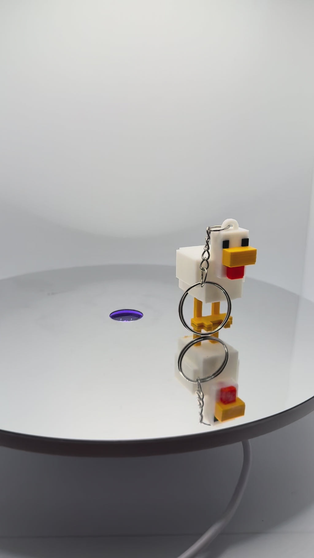 Minecraft Tavuk Anahtarlık - 3D Piksel Tasarım Oyuncu Hediyesi