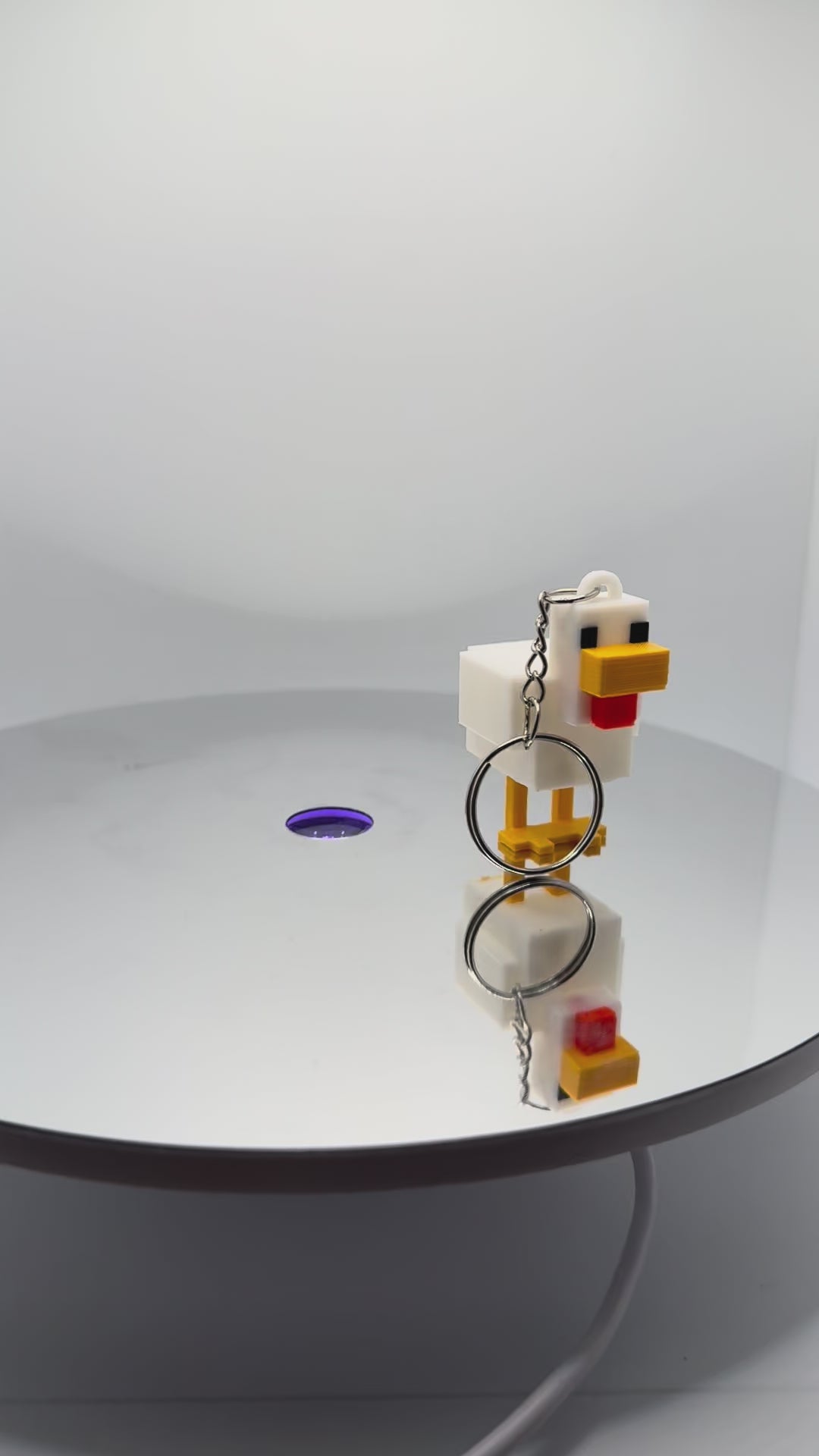 Minecraft Tavuk Anahtarlık - 3D Piksel Tasarım Oyuncu Hediyesi