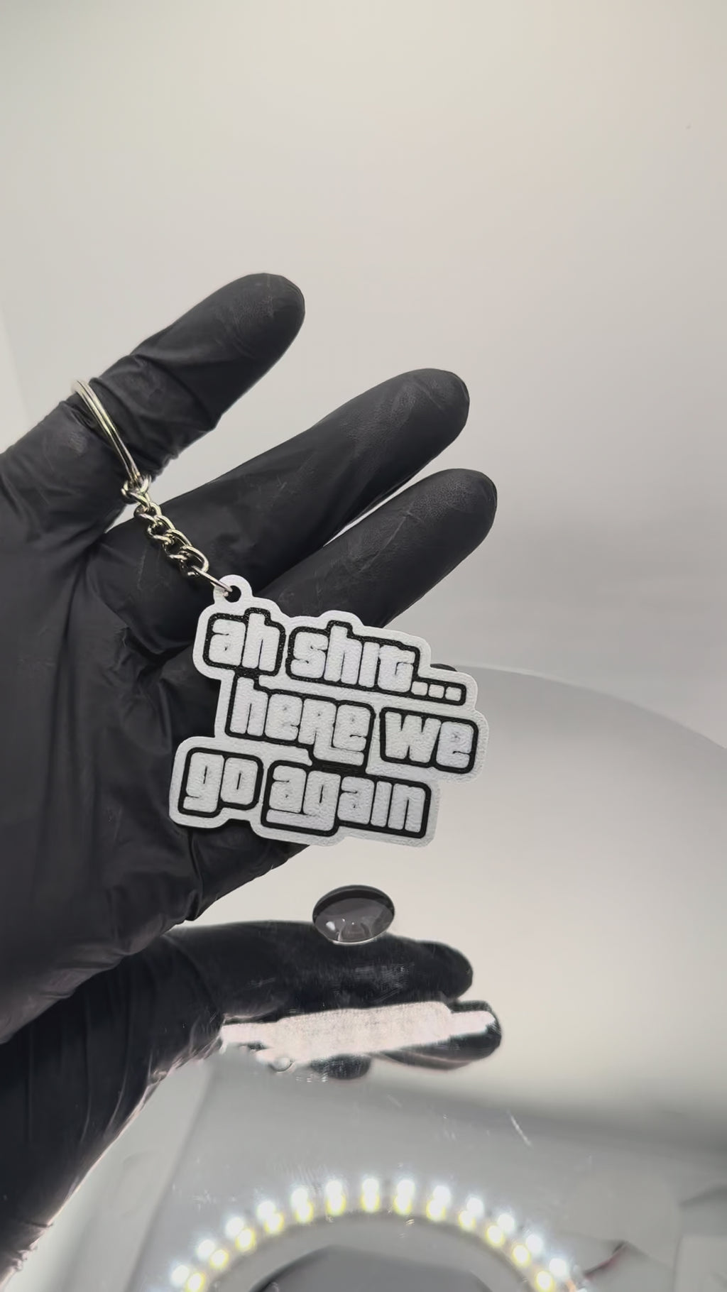 "Ah Shit, Here We Go Again" Yazılı GTA Temalı Tasarım Anahtarlık