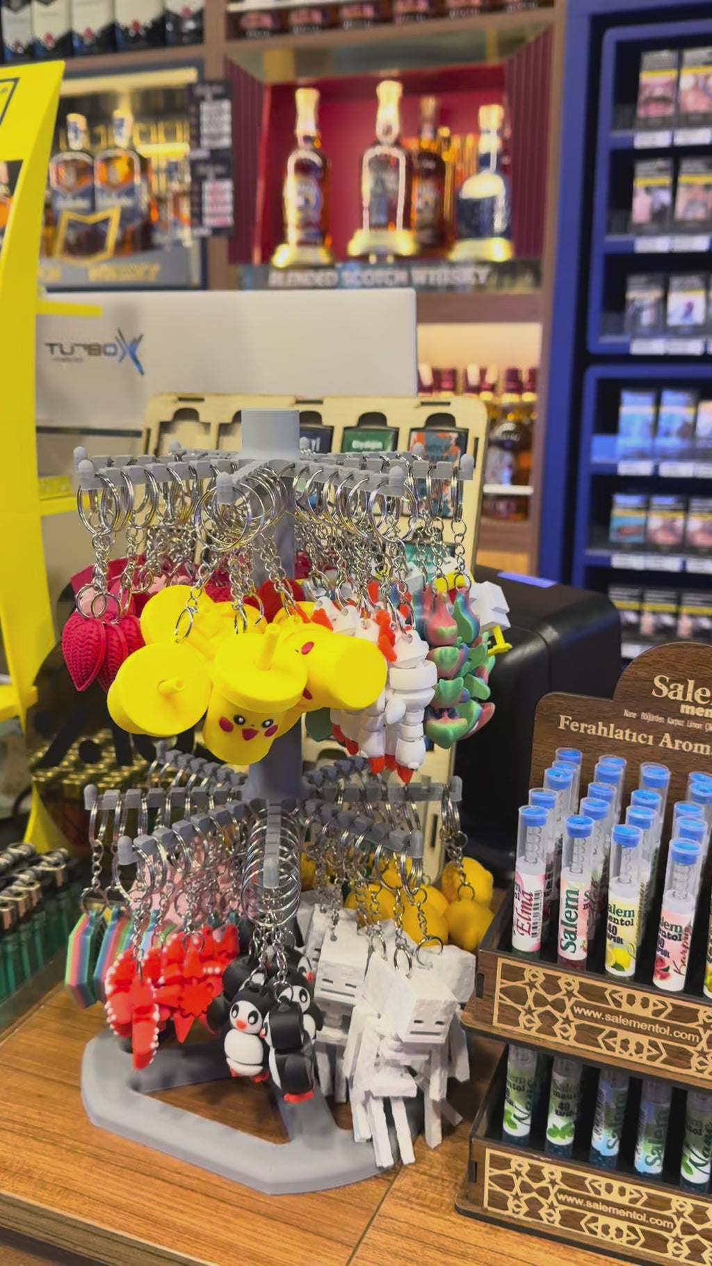 112 Adet Anahtarlık Seti | Döner Stand Hediyeli | 16 Farklı Model