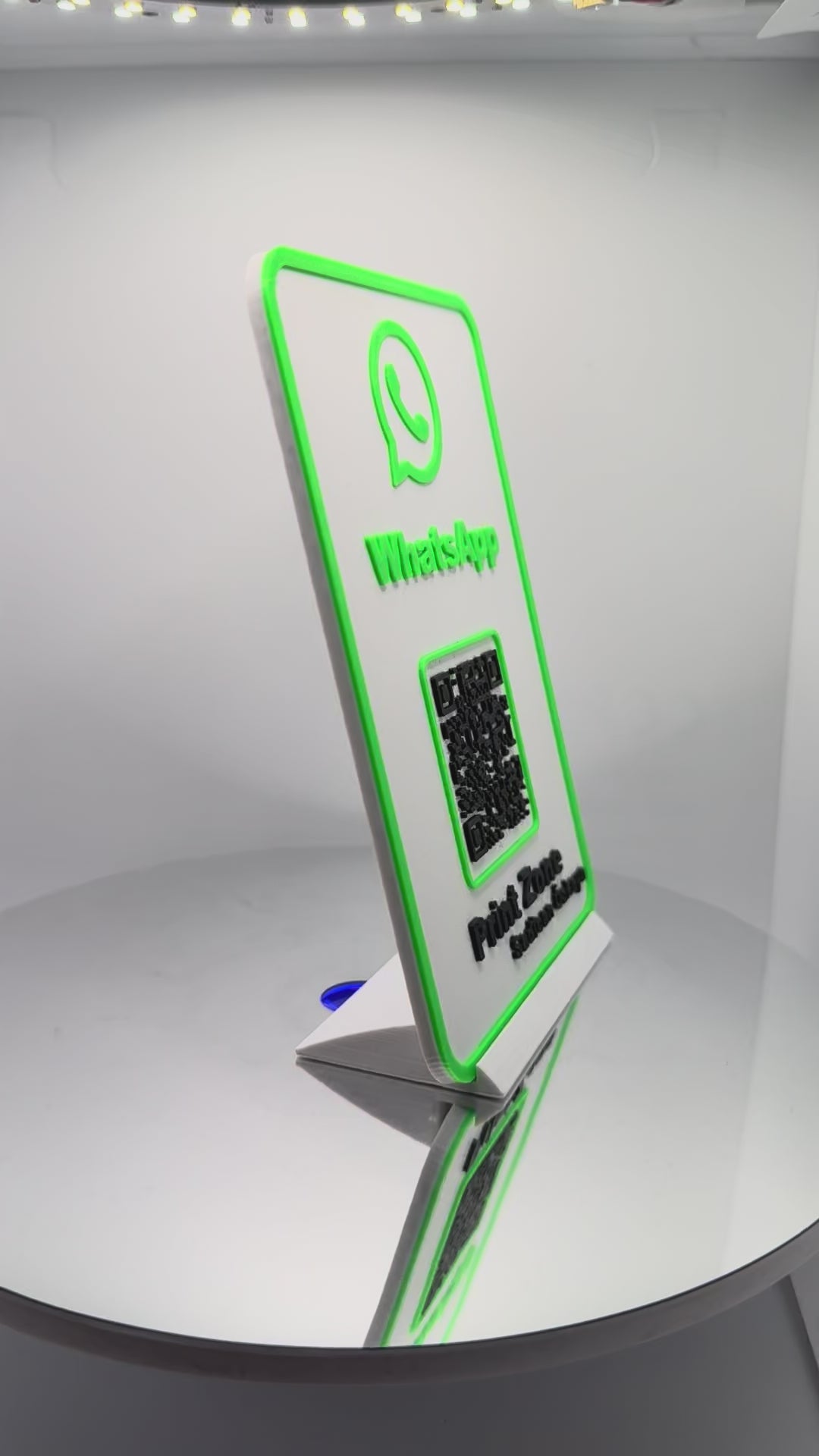 İşletmeler İçin WhatsApp QR Kod Standı | Logo ve İsim Yazılı