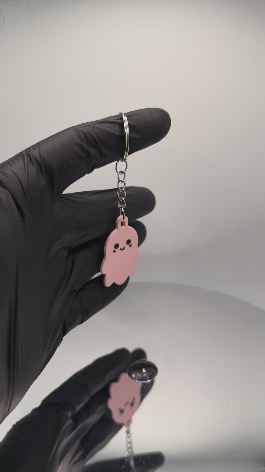 Sevimli Pembe Hayalet (Ghost) Figürlü Tasarım Anahtarlık - Boo!