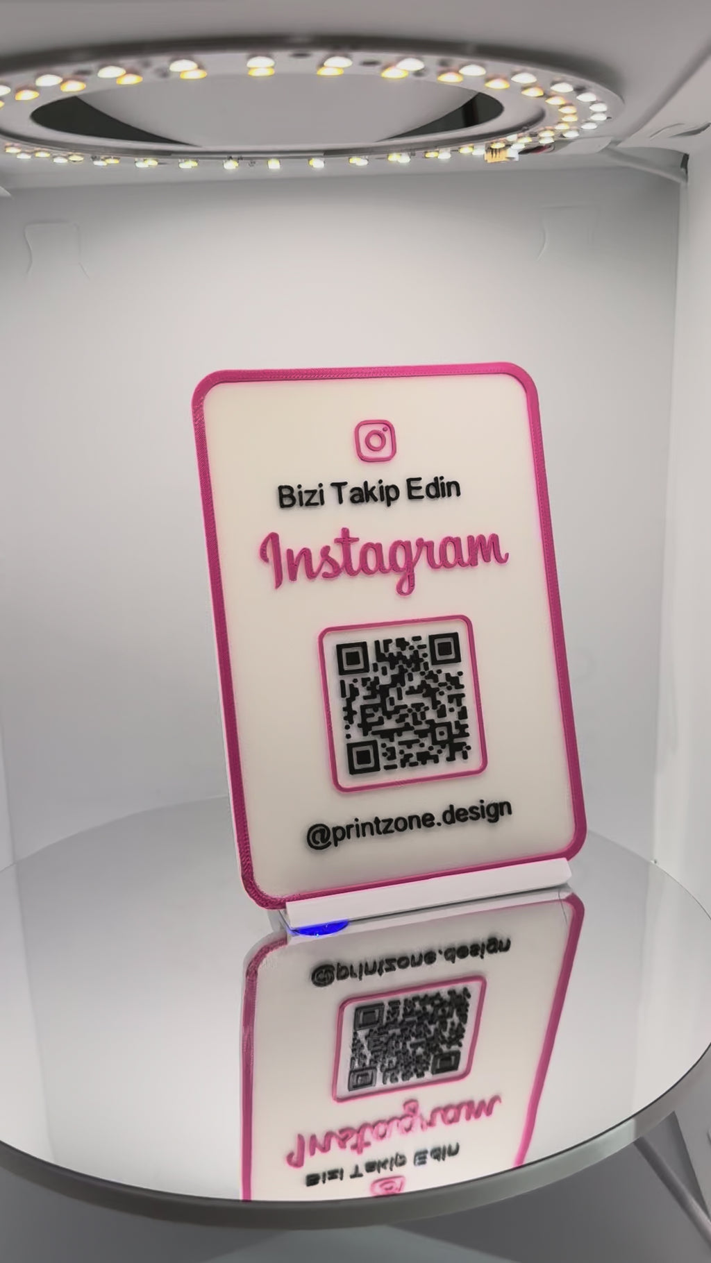Instagram QR Kod Standı - Sosyal Medya Bağlantı Bizi Instagram'dan Takip Edin