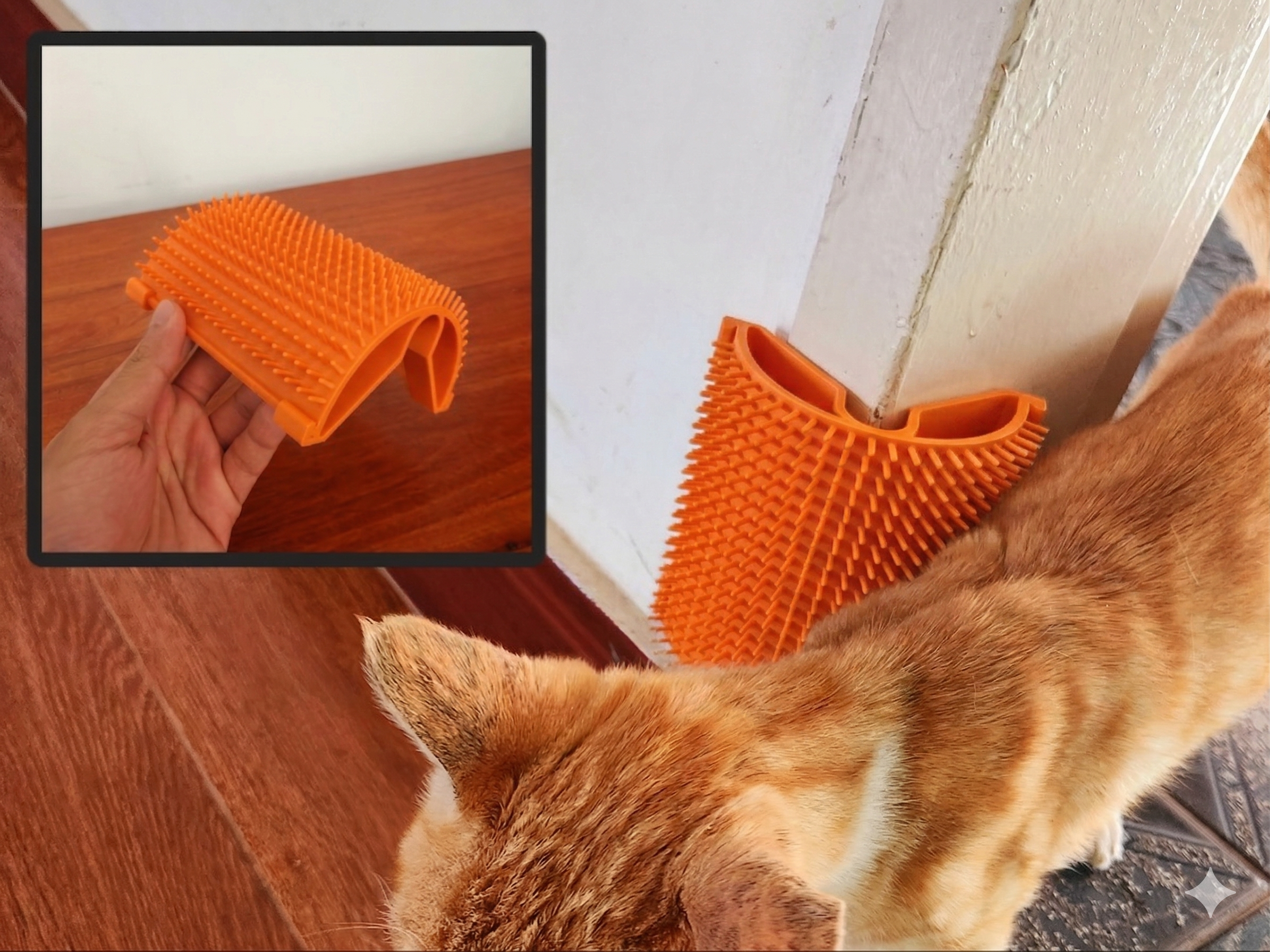 Kedi Köpek Köşe Kaşıyıcı ve Tüy Toplayıcı Tarak - Evcil Hayvan Masaj Aleti (Çift Taraflı Bant)